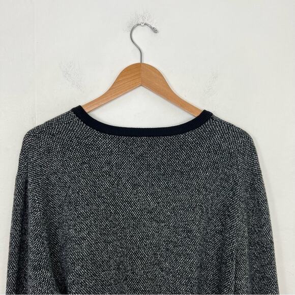 Hawker Rye V Neck Black White Cotton Cashmere Sweater Size Large - Picture 6 of 11